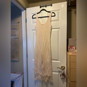 Elegant Cream Sleeveless Dress